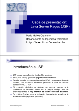 Introducción a JSP - Departamento de Ingeniería Telemática