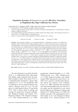 Population dynamics of Megapitaria squalida (Bivalvia