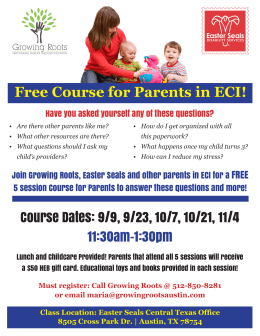 Free Course for Parents in ECI!