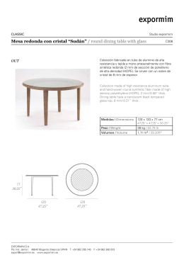 Mesa redonda con cristal “Sudán” / round dining table with glass