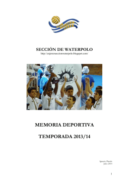 MEMORIA DEPORTIVA TEMPORADA 2013/14