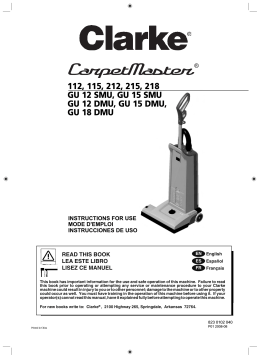 823 0102 040 Instruction for use Clarke CarpetMaster 112 115 212