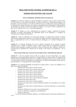 Reglamento de Control Antidopaje de la Federación Española