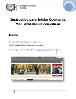 Instructivo para Iniciar Cuenta de Mail azul.der.unicen.edu.ar