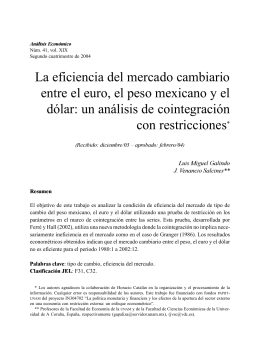 La eficiencia del mercado cambiario entre el euro, el peso mexicano
