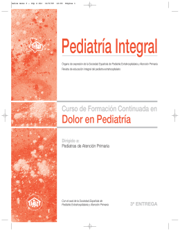 Dolor en Pediatría - SEPEAP - Sociedad Española de Pediatría