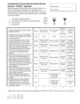 AUDIT alcohol screening questionnaire