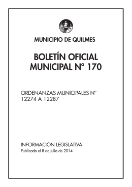 BOLETÍN OFICIAL MUNICIPAL Nº 170