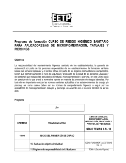 Programa CURSO DE RIESGO HIGIÉNICO SANITARIO BCN