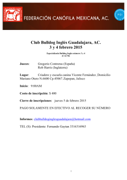 Club Bulldog Inglés Guadalajara, AC. 3 y 4 febrero 2015