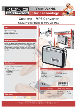Cassette – MP3 Converter