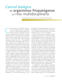 Control biológico de fitopatógenos: un reto multidisciplinario
