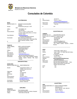 listado de los consulados colombianos