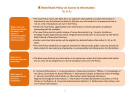 World Bank Policy on Access to Information Qs & As
