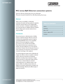 M12 versus RJ45 Ethernet connection systems