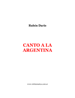 Rubén Dario CANTO A LA ARGENTINA
