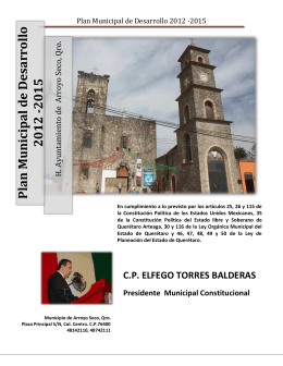 Plan Municipal de Desarrollo 2012 -2015