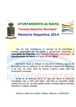 Memoria Deportiva 2014 - Ayuntamiento de Navia