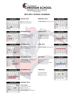 2015-2016 SCHOOL CALENDAR