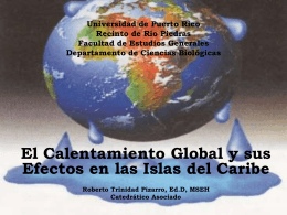 El Calentamiento Global y sus Efectos en las Islas del Caribe