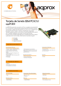 Tarjeta de Sonido 32bit PCI