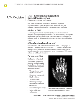 IRM: Resonancia magnética musculoesquelética
