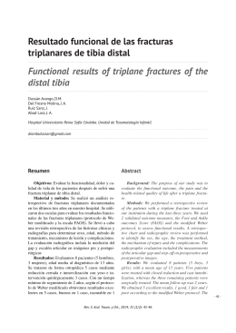 Resultado funcional de las fracturas triplanares de tibia distal