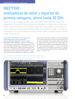 R&S®FSW: analizadores de señal y espectro de
