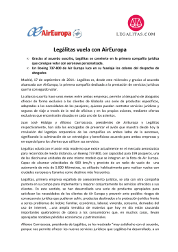 Legálitas vuela con AirEuropa (MADRID, 17/09/2014)