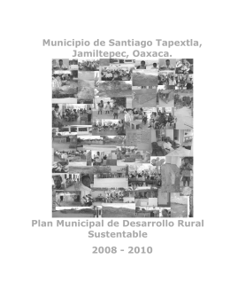 Municipio de Santiago Tapextla, Jamiltepec, Oaxaca. Plan