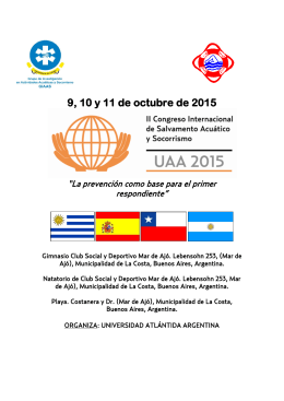 9, 10 y 11 de octubre de 2015 - Universidad Atlántida Argentina