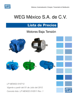 WEG México S.A. de C.V. - Proveedor Electromecanico