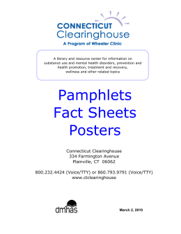 Pamphlets Fact Sheets Posters