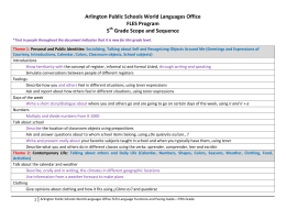 Arlington Public Schools World Languages Office FLES Program 5