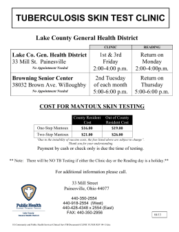 tuberculosis skin test clinic - Lake County General Health District