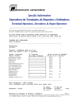 Specific Information Operadores de Terminales, de Depositos y