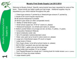 Murphy Elementary School Supply List