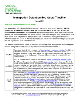 Immigration Detention Bed Quota Timeline