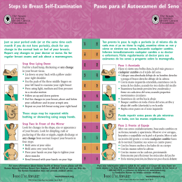 Steps to Breast Self-Examination Pasos para el Autoexamen del Seno