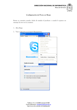 Configuracion de Skype - Dirección Nacional de Informática y