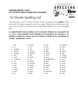 1st Grade Spelling List