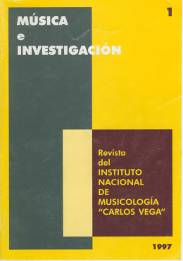 Música e Invetigación Nº 1 - Instituto Nacional de Musicología