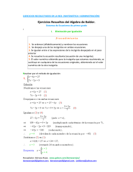Ejercicios Resueltos del Algebra de Baldor.
