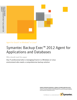 Backup Exec 2012 Agent for Oracle on Windows or Linux