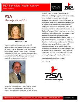 Feb 2013 - PSA Behavioral Health Agency