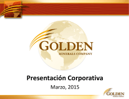 Presentación Corporativa - Golden Minerals Company
