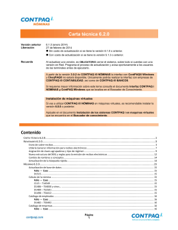 Carta Técnica CONTPAQ i® NÓMINAS versión 6.2.0