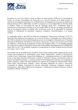 CV resumido del profesor José Luis Cantero Lorente