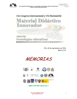 memorias 2013 - Material Didáctico Innovador
