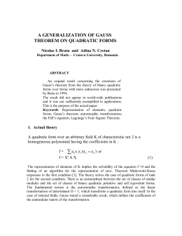 a generalization of gauss theorem on quadratic forms